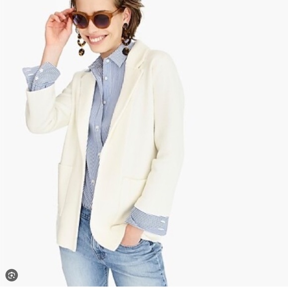 JCrew Sophie Open-Front Blazer Cream White - Picture 3 of 9